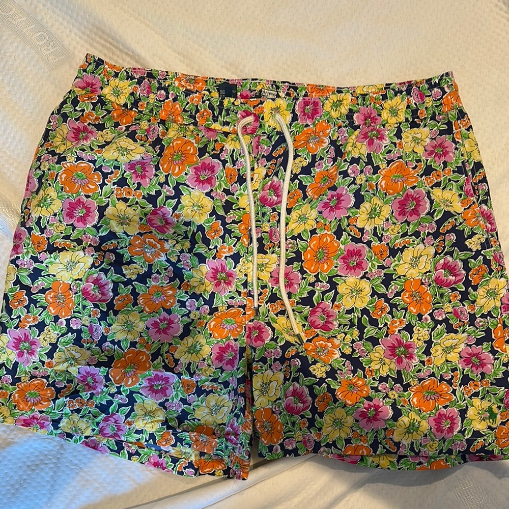 Polo by Ralph Lauren Swim Trunks Orange and Pink Floral